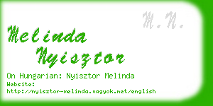 melinda nyisztor business card